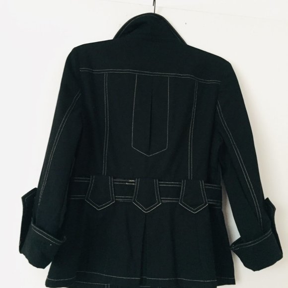 CELINE K, GORGEOUS BLACK JEAN BELTED JACKET, SZ. 4 - Picture 7 of 10